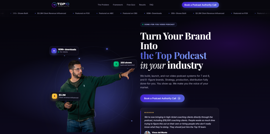 Top 10 Podcasts video podcast framework